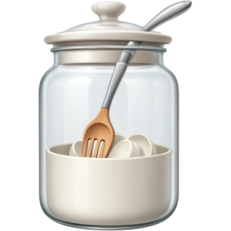 White cooking utensils in a jar emoji