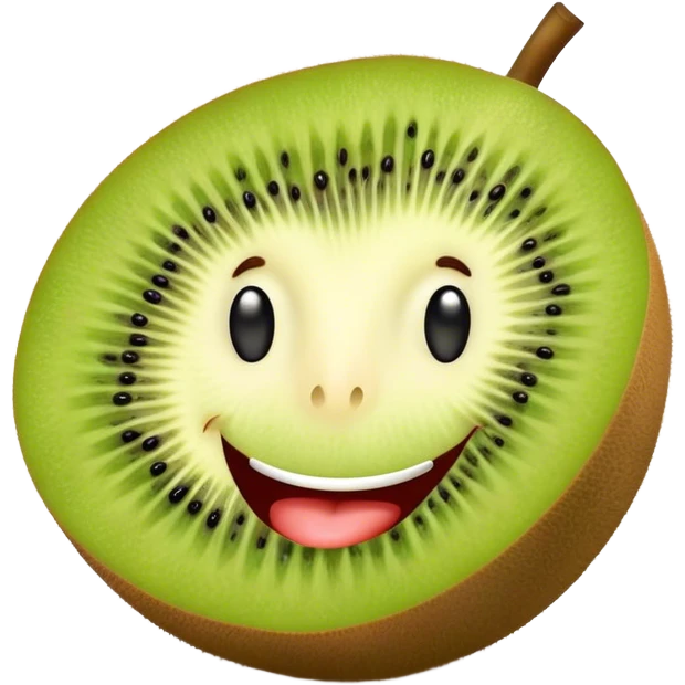 fruit Kiwi with happy face emoji