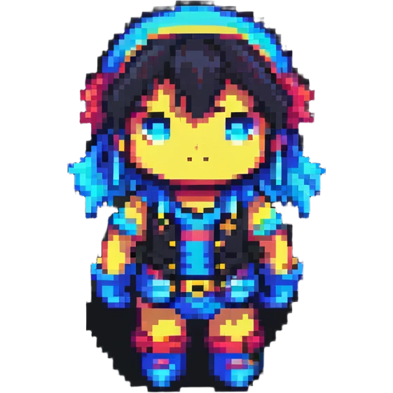 anime character in pixel art style with vibrant colors emoji