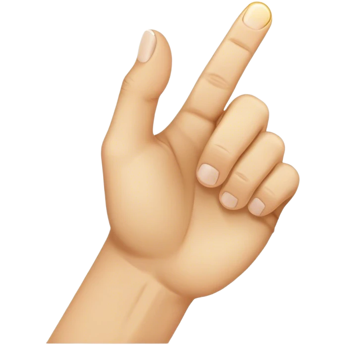 The thumb is inside the index finger and in the shape of a fist emoji