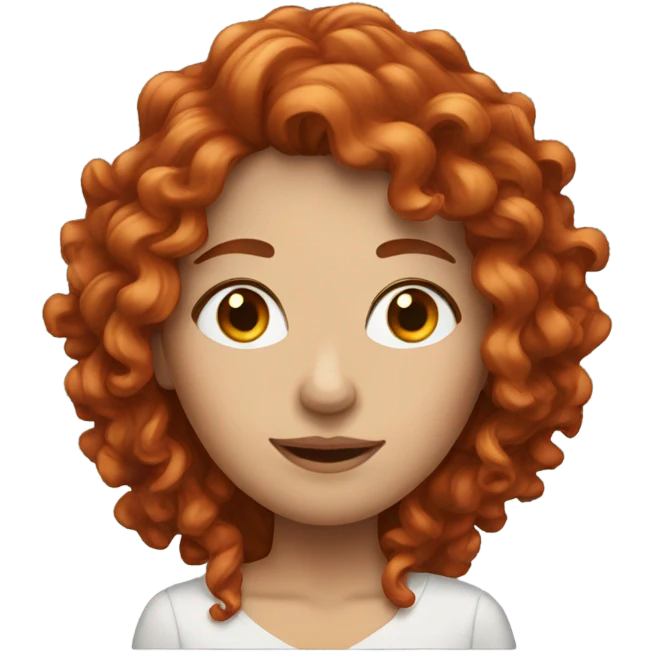 Head, woman with long red curly hair emoji