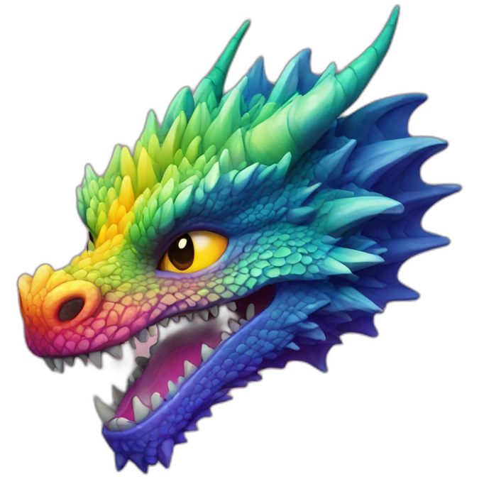 Dragon face colorful trippy emoji