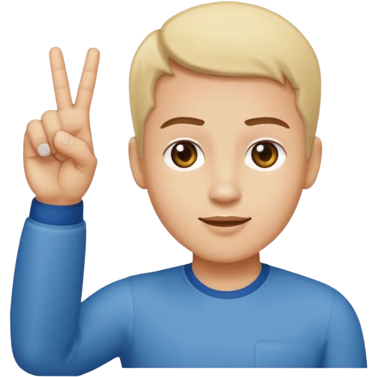 3 fingers salute from front point of view emoji