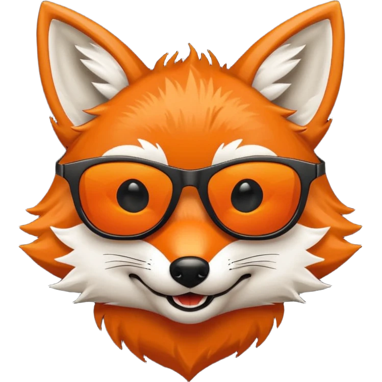 pixel grinning fox caricature hacker logo emoji