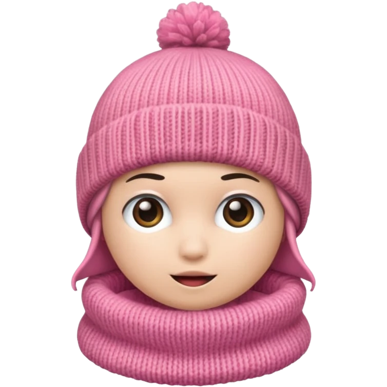 beanie: rosa emoji