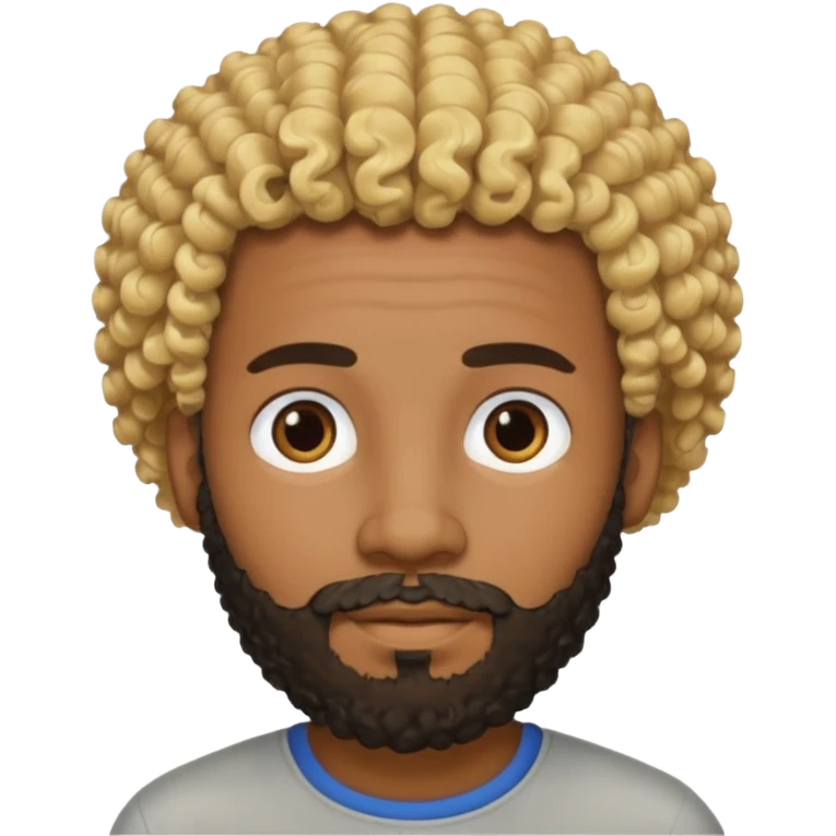 Black man with curly blonde hair and a black beard emoji
