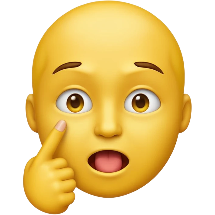 please create an emoji of the yellow face emoji kind of it bitting its index finger with a cheeky expresion emoji