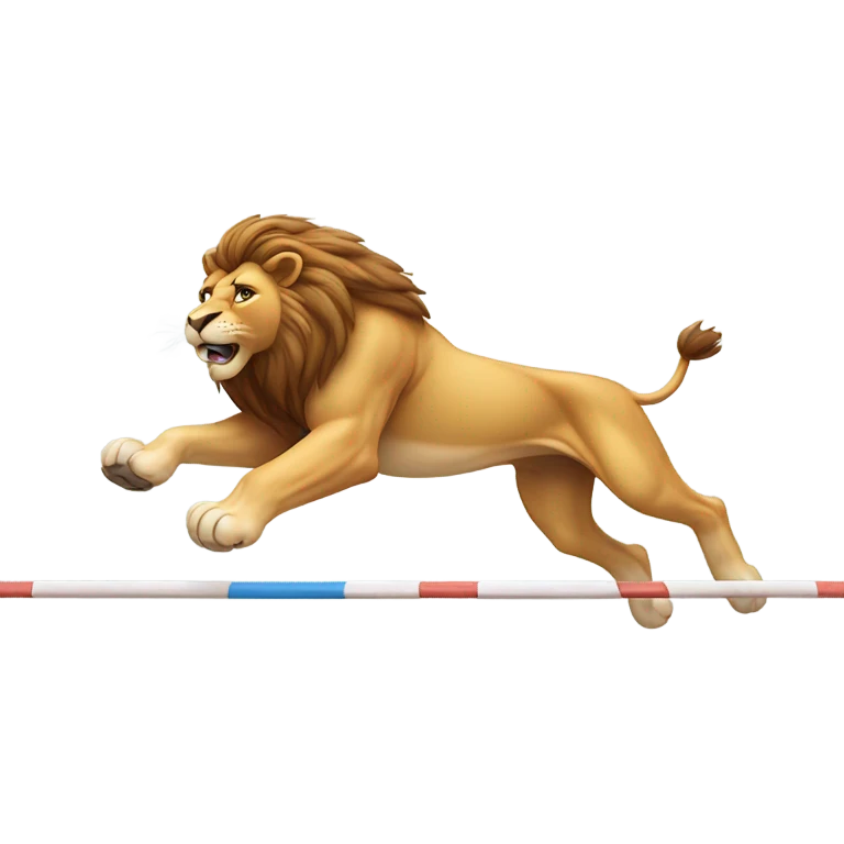 A lion doing a high jump  emoji