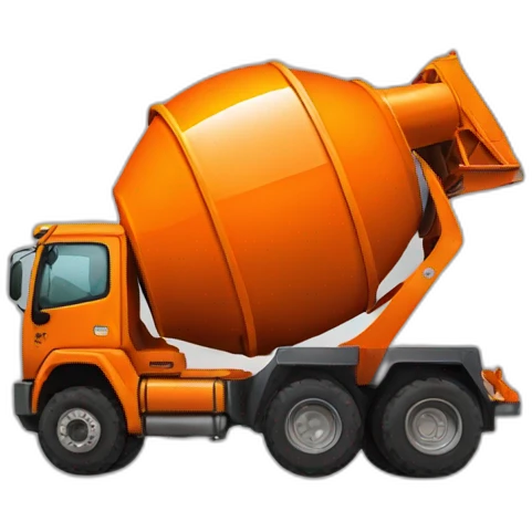 Orange concrete mixer emoji