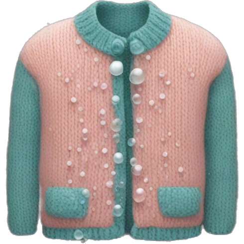 knitted jacket with bubbles emoji