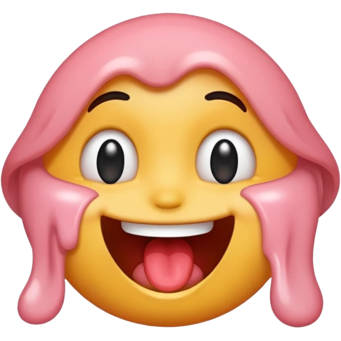 Make the eye rolling emoji happy, drooling and with blush emoji