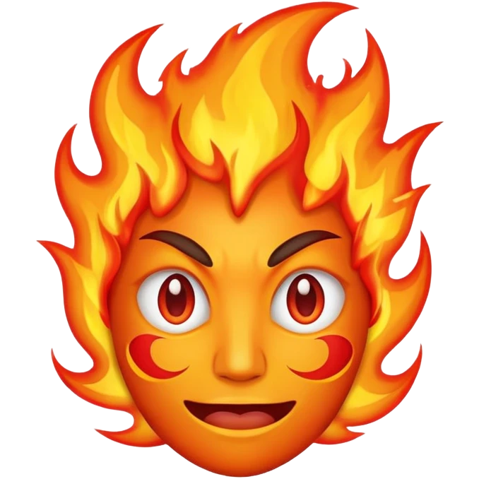 Spicy fire face emoji