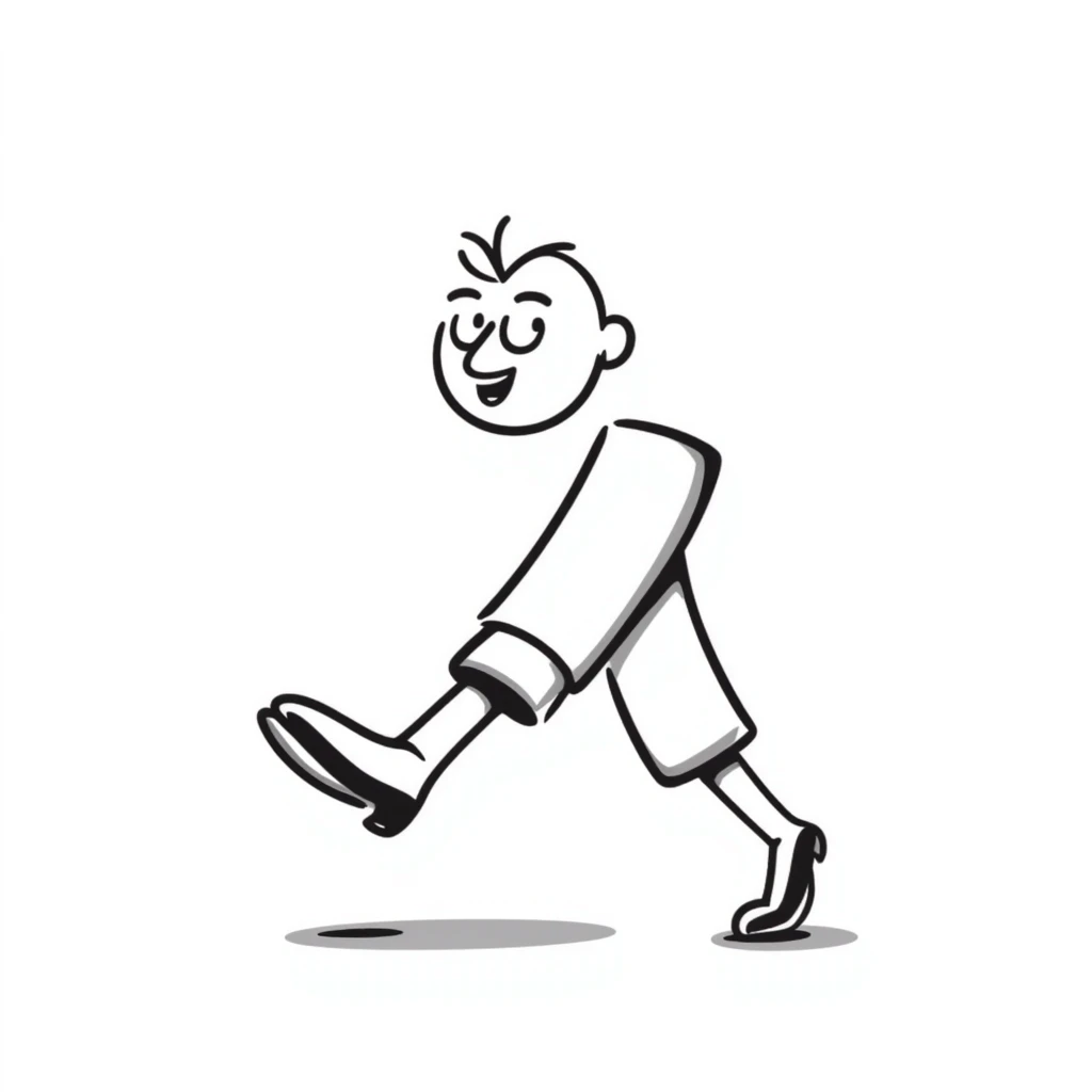 smiling leg hand drawn doodle emoji