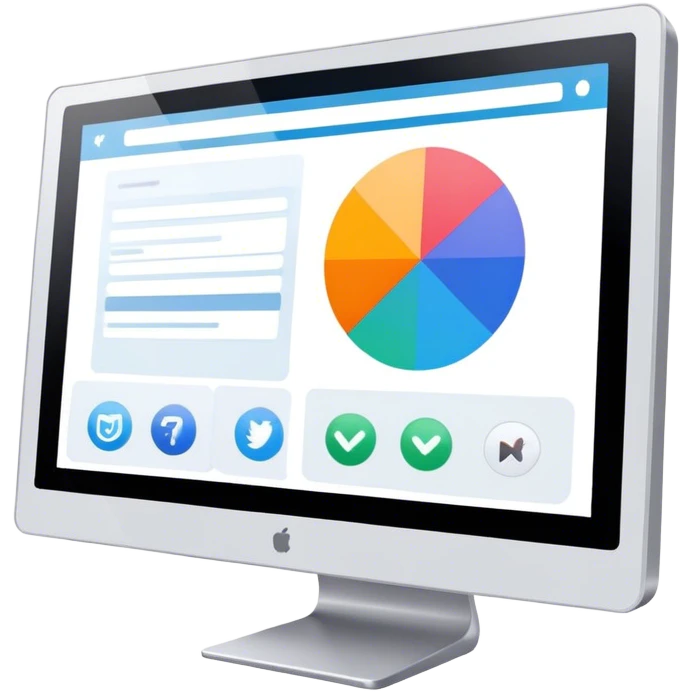 Create an emoji for UX/UI design. Show a monitor or tablet with a web interface mockup displayed on the screen. Use modern, professional colors. Do not include any emojis or smiley faces. Make the background transparent. emoji