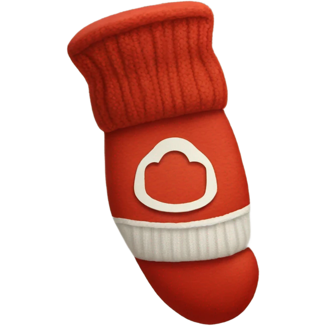 Red mitten emoji