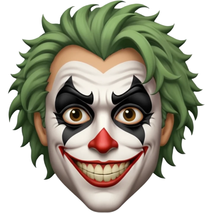 man with plack and white joker makeup emoji