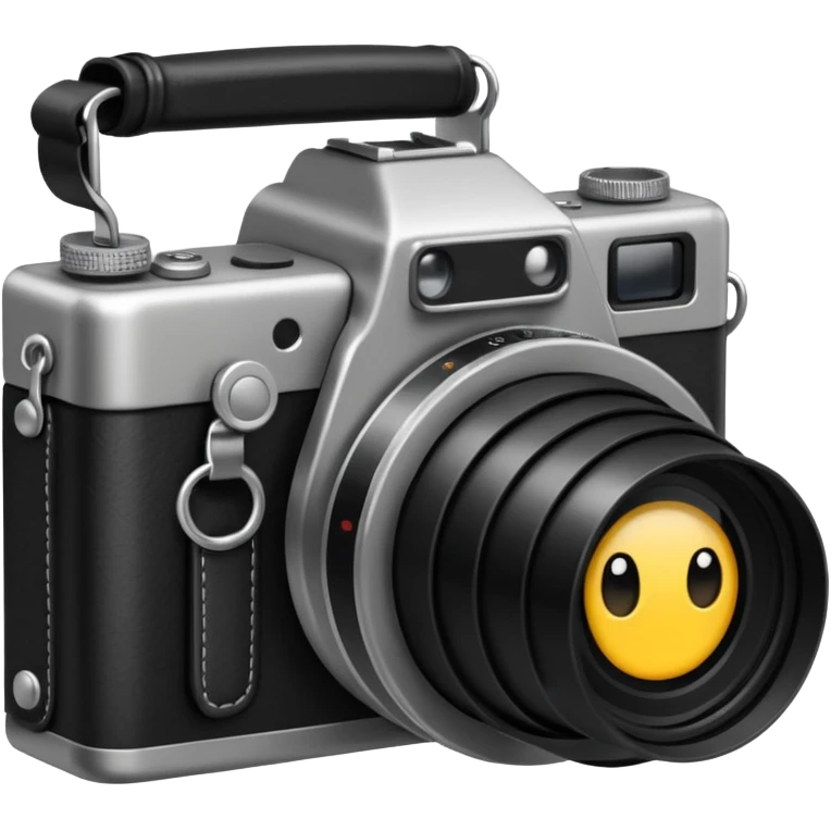 The camera has an additional strap emoji