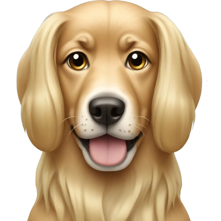 Dog with long blonde hair emoji