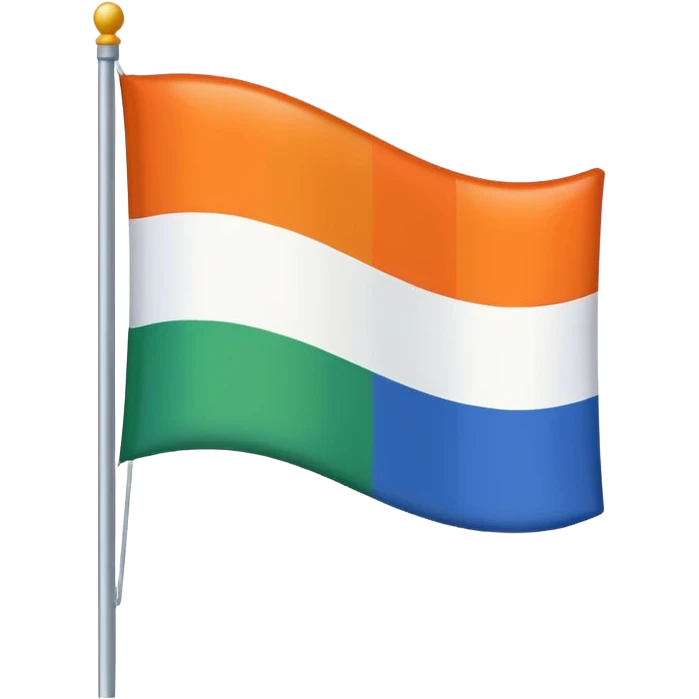 Emoji de drapeau avec les couleurs suivante : 🟦🟧🟩⚪️ emoji