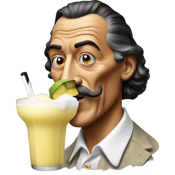Dali drinking pina colada emoji