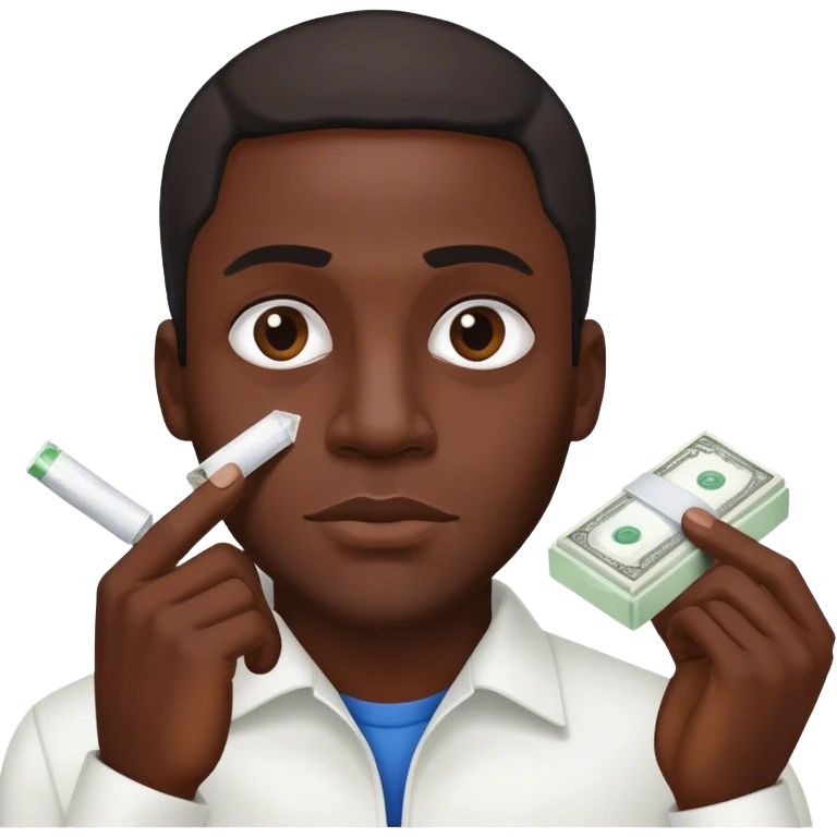 Black guy selling cocaine emoji