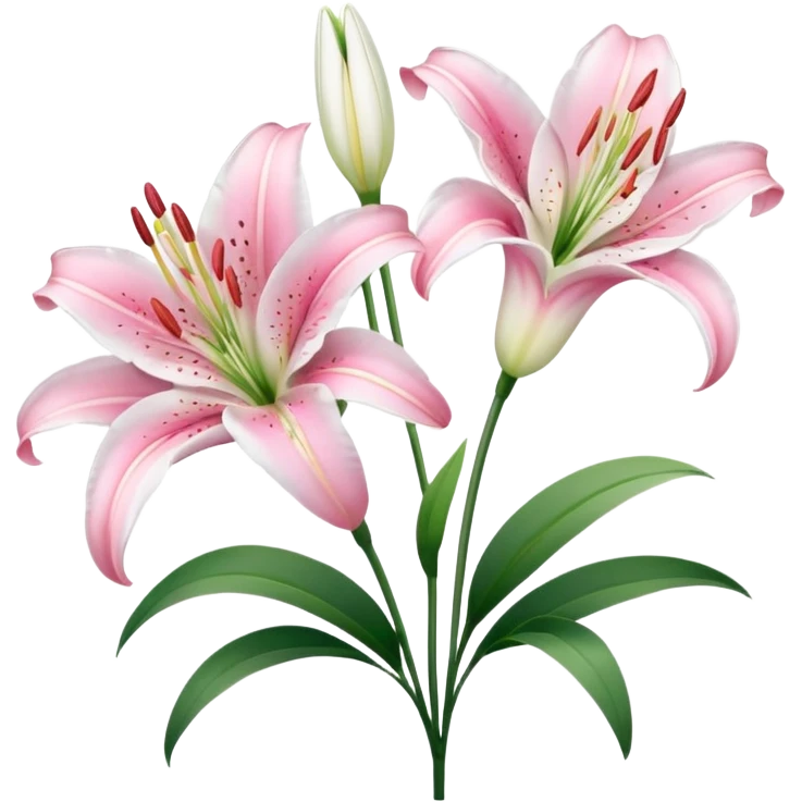 Pink and white lilies emoji
