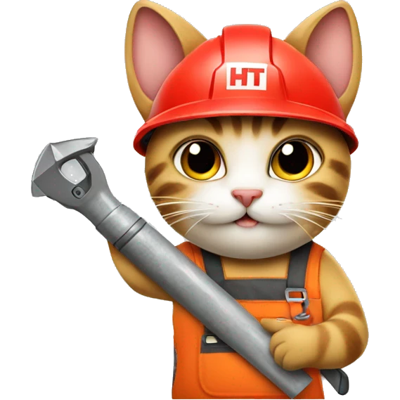 Cat holding a Hilti tool emoji