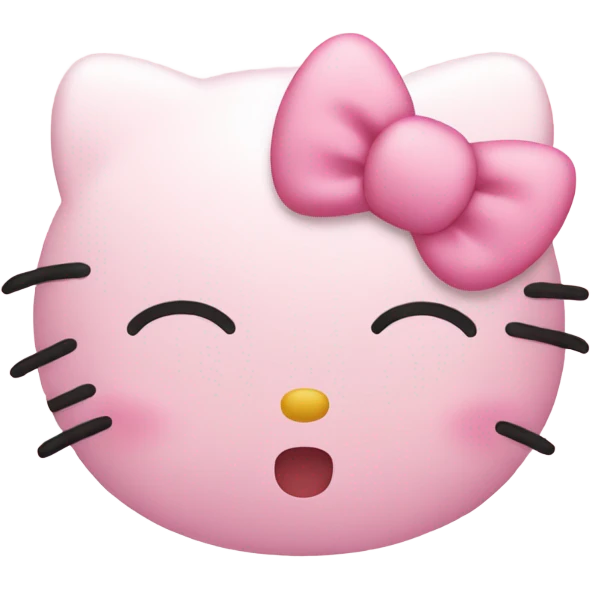Light pink hello kitty kiss emoji