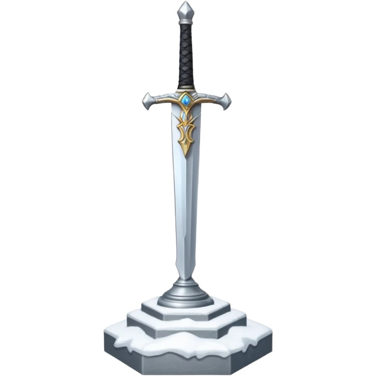 sharp sword in snow pedestal emoji