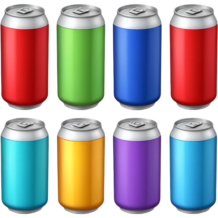 5 cans of aesthetic soda emoji