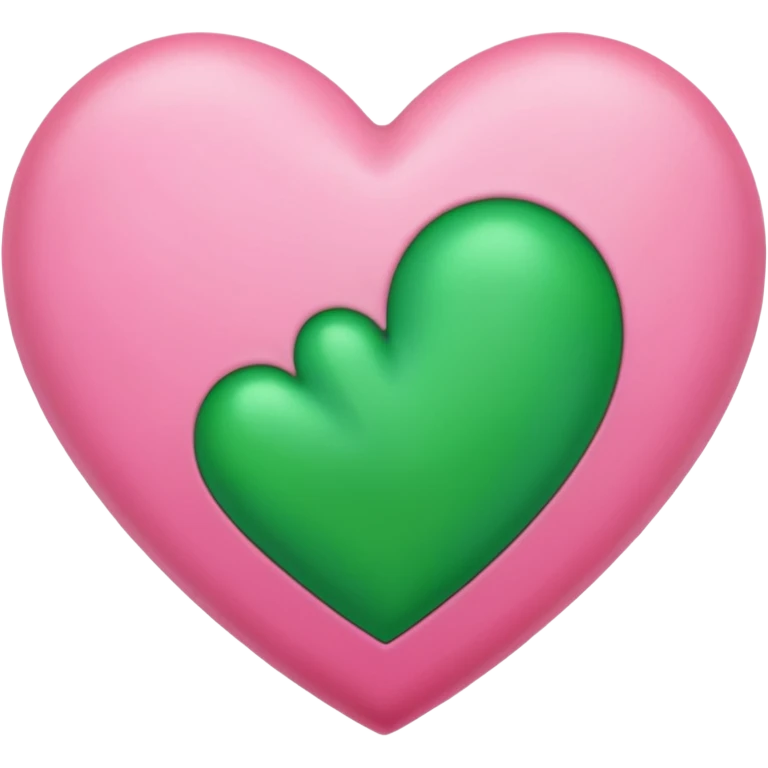 pink and green heart emoji