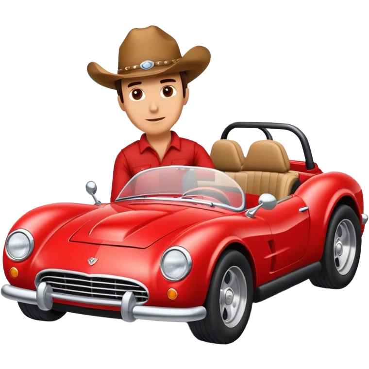 a cowboy driving a sport car emoji