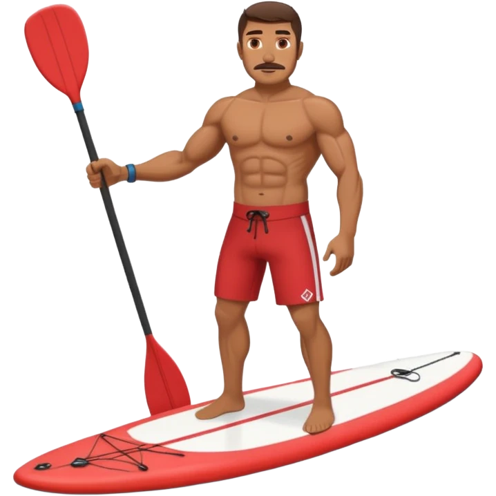 Muscular Paddle boarding Mexican man emoji