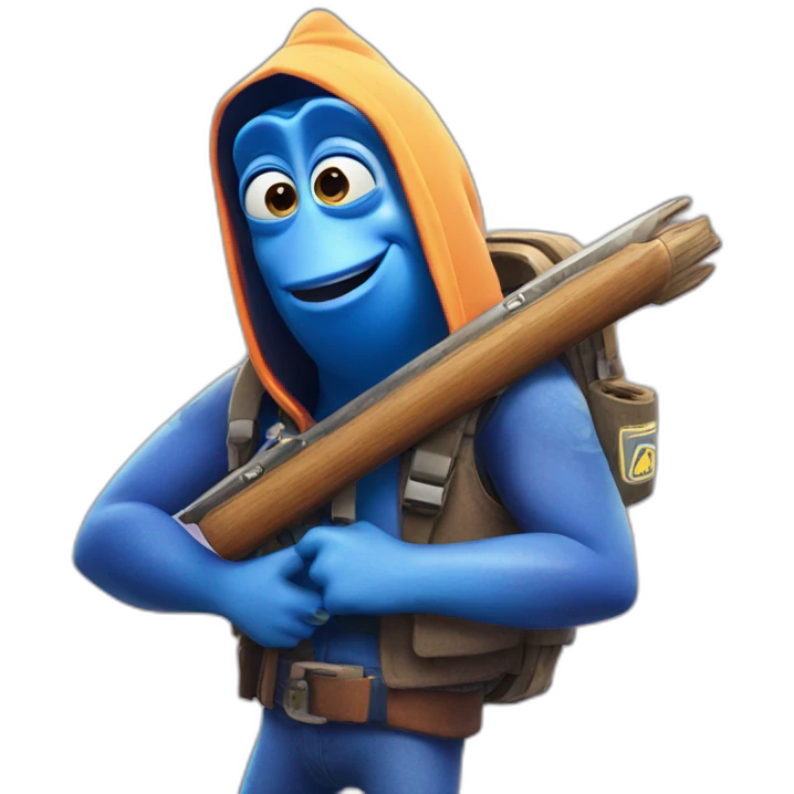finding dory holding fortnite sign emoji