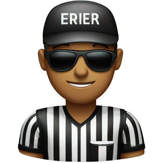 referee with blind stick and black sunglasses emoji