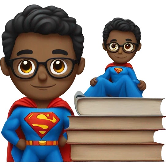 superman is reading books emoji