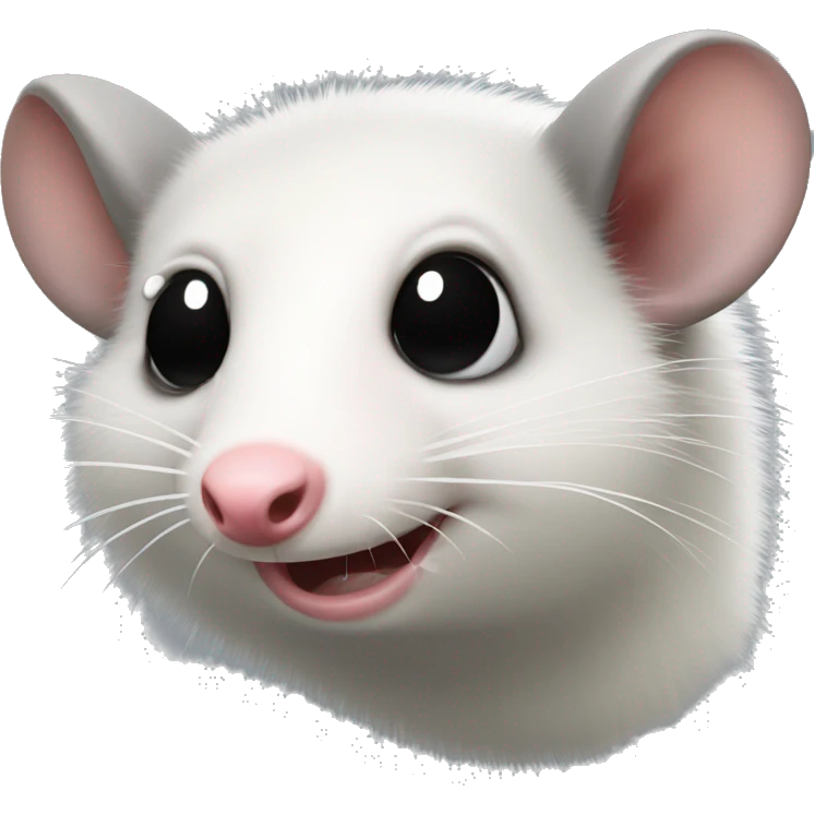 opossum face looking straight ahead with a tear drop coming from its eye emoji