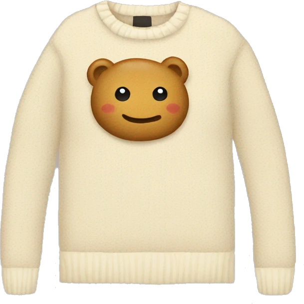 A flat lay of a cream jumper laying down emoji