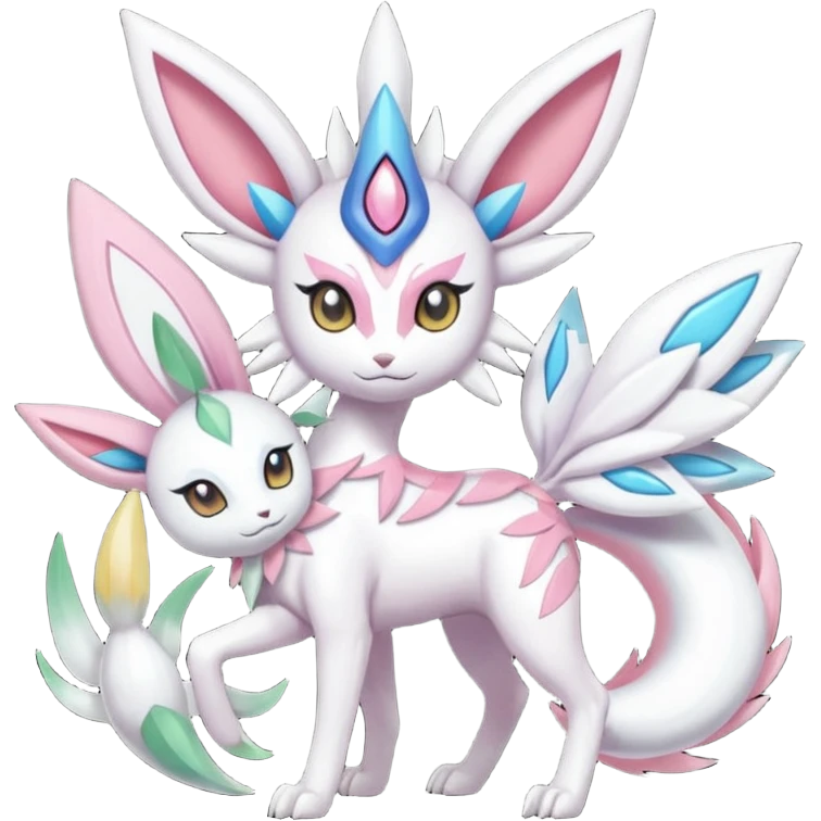 Sylveon-Solgaleo-Palkia-Dialga-Shaymin-Meloetta-Celebi-Espeon-fusion-animal-Fakémon-creature  emoji