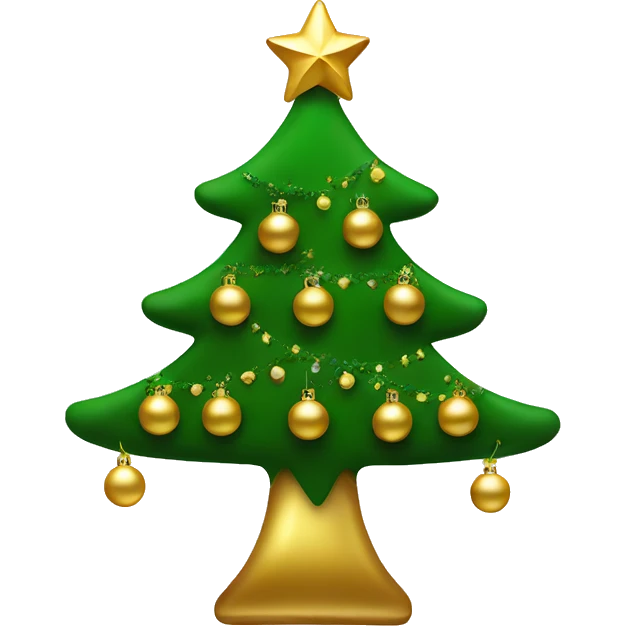 christmas tree with gold ornaments emoji