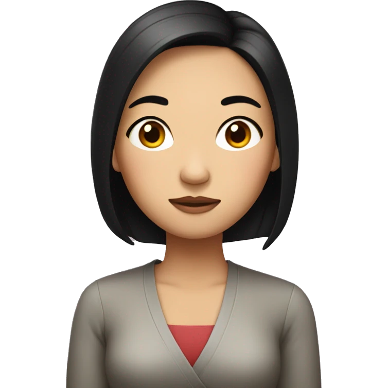 intrigued asian woman with black hair emoji