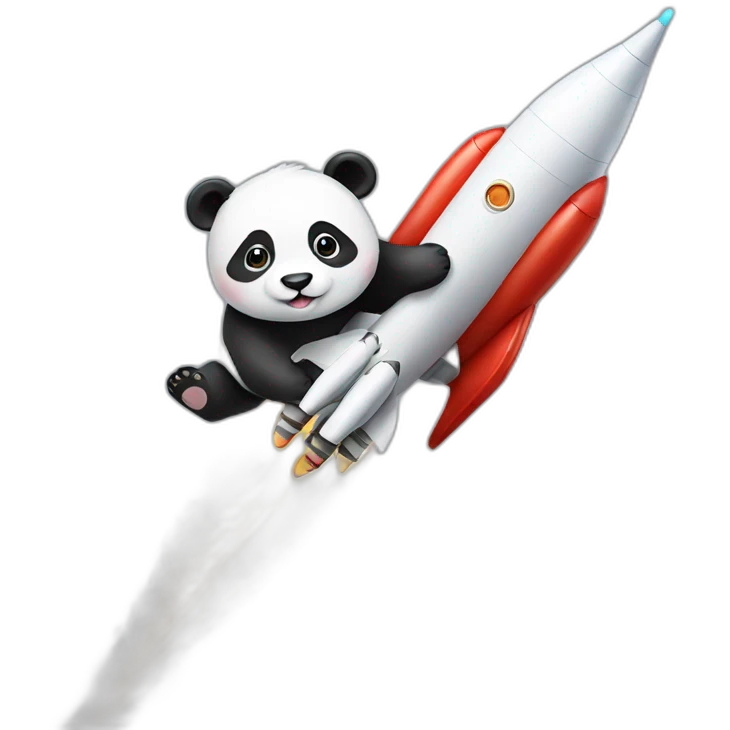 panda on a rocket emoji