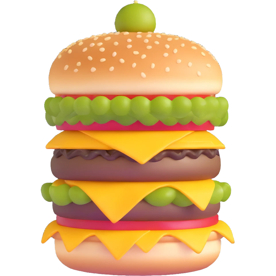double patty burger with cheese and pickles emoji