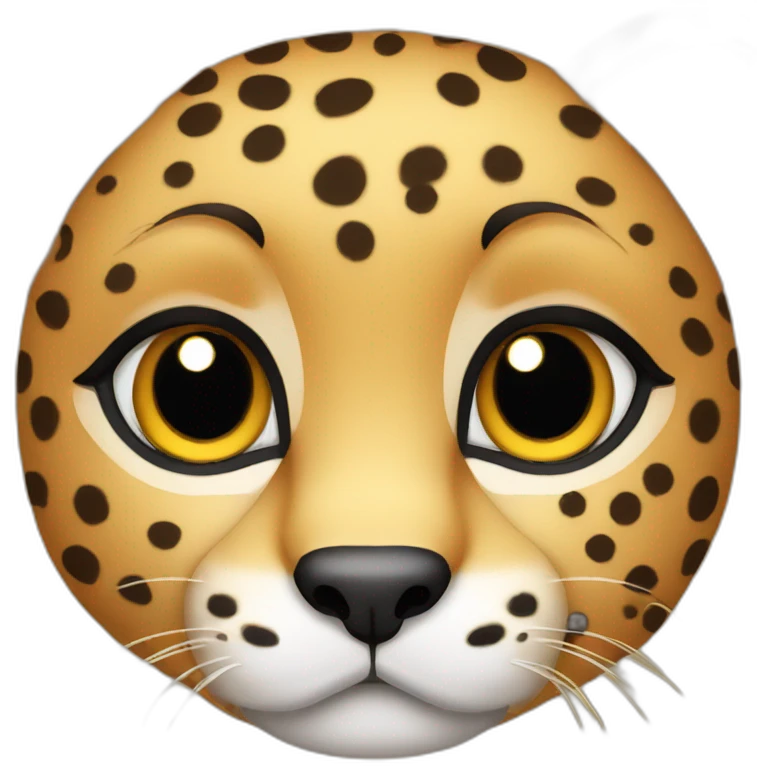 cute cheetah face emoji
