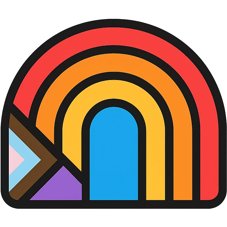 a simple and bold stylized rainbow using the intersex inclusive progress pride flag palette, no background emoji