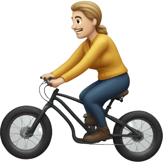 white man and white woman riding on a fat bike emoji