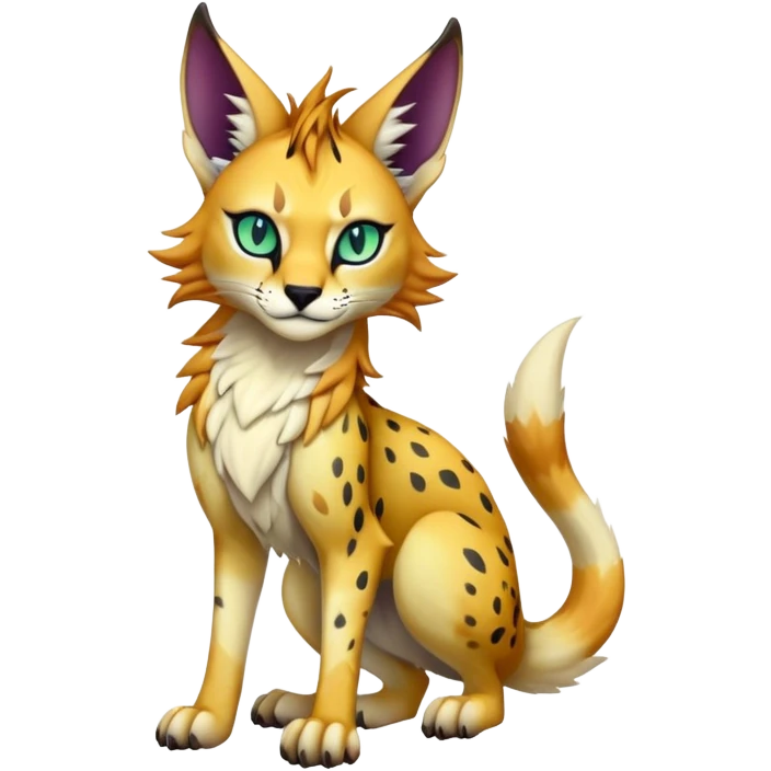 Epic Edgy Colorful ethereal eldritch Sergal-Serval-Fionbri emoji