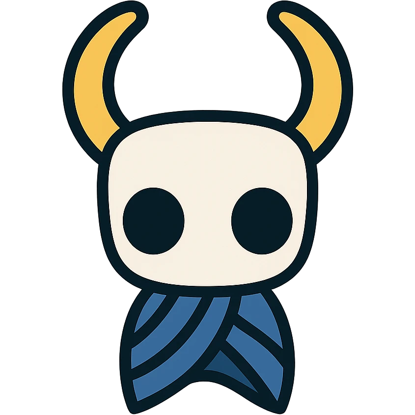 Hollow Knight game mask, modern icon style, clean lines emoji