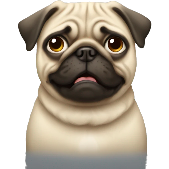 pug crying emoji