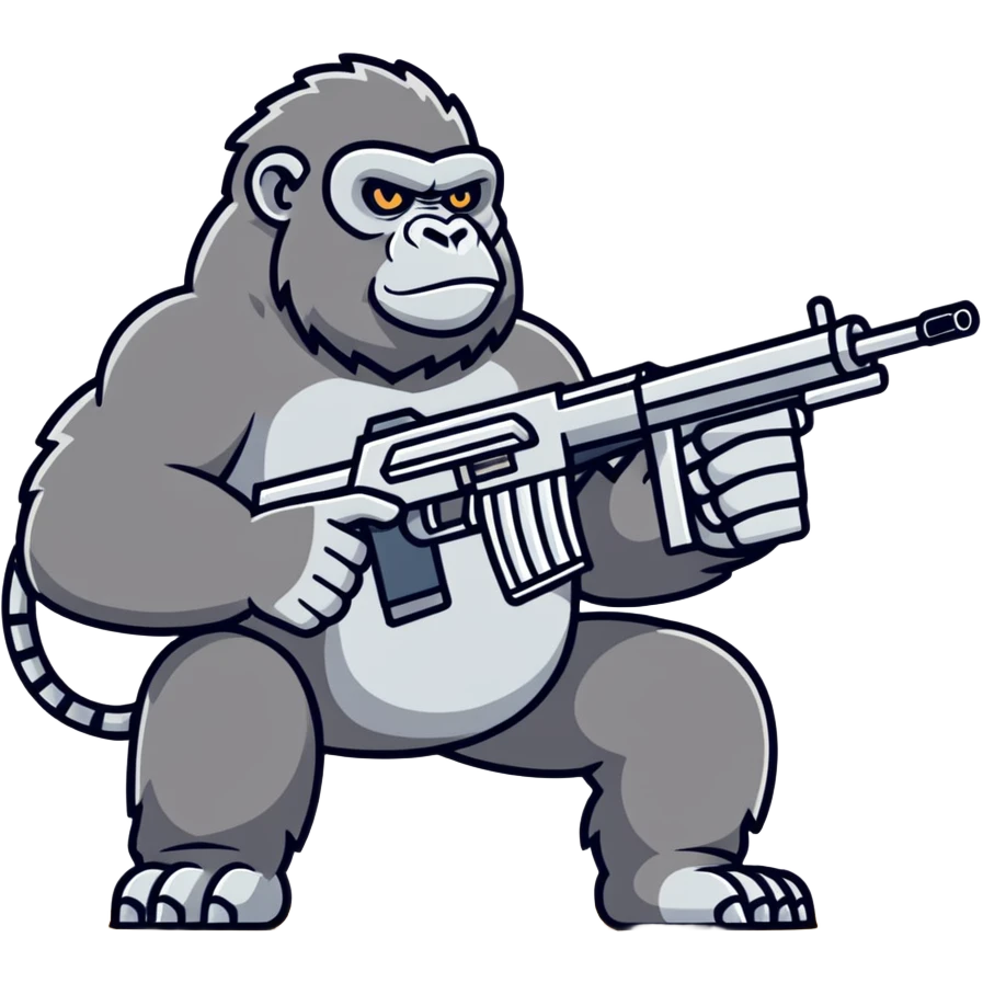 Gorilla with a machine gun  emoji